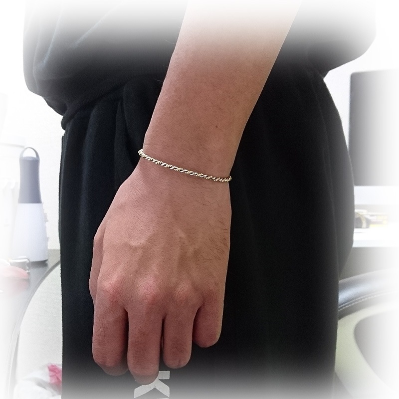 シルバーゴールドツイストバングル thin twisted bangle（gold）#b44 | garcia