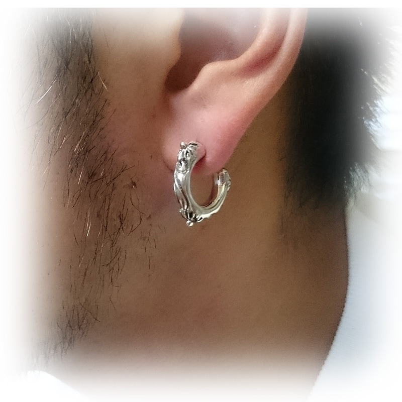 CHROME HEARTS HOOP SCROLL SHL ピアス(両耳用)