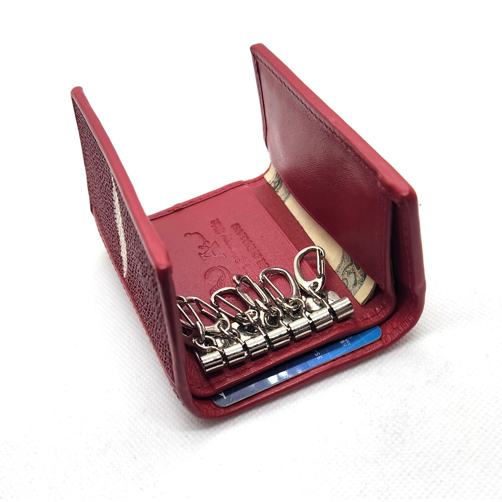 ☆ガネーシャ☆【新品・高級品】ガルーシャキーケース　キャビア　11点セット 高級品・上質】キーケース ガルーシャ キャビア ネイビー ※化粧