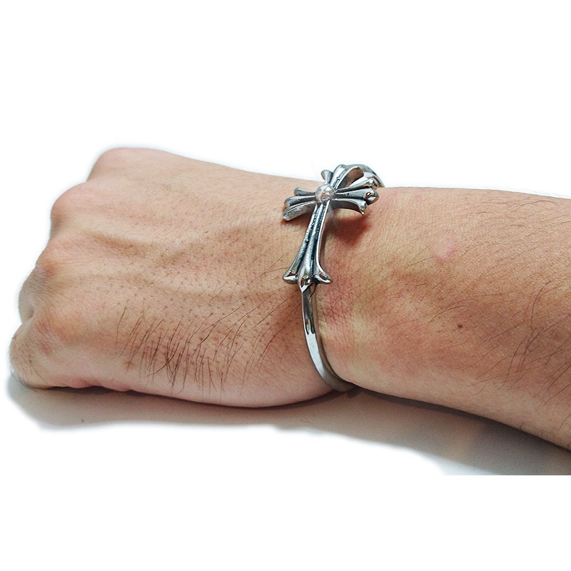 ステンレス ゴールド バングル クロスバングル フローラルバングル