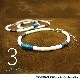 ハワイアンホワイトシェル(ヒーシー) 天然ターコイズ＆コアウッド アジャスター付き アンクレット【メンズ/レディース両対応】