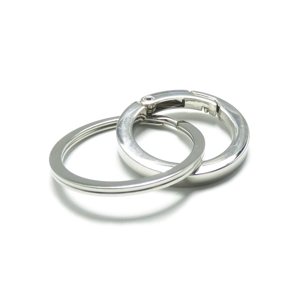 鏡面仕上げ 33mm 角型リングカラビナ ステンレス 手磨き 二重カン付き キーホルダー /キーリング | キーホルダー/キーリング,その他素材 |  VASEERA