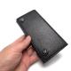 5mm厚 牛革（ブラックレザー） トライバルコンチョ スマートサイズ 三つ折り ロングレザーウォレット/革財布