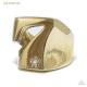 ナンバー”7” ジルコニア入りスターポイント ゴールドブラス（真鍮） リング 【GOLD BRASS /指輪】