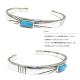 ネイティブアメリカン スクエアターコイズ（長方形型） 幾何学カット シルバーバングル 【シルバー925/SILVER925 /ブレスレット】