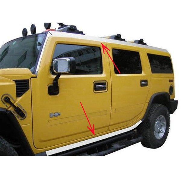 HUMMER/ハマー H2 ステンレス 鏡面 ボディートリム ボデ―トリム ボディトリム レイキットオーバー セット HUMMER,H2