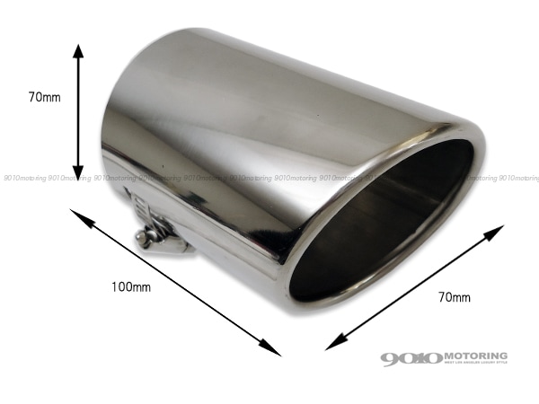 ★ステンレスマフラーカッター（ストレート）φ１００用★長穴★送料込み マフラーカッター 2本出し W型 おしゃれ ステンレス製