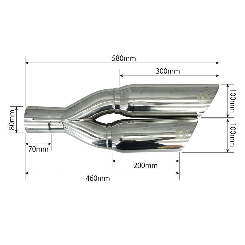 ステンレス製デュアルテールパイプマフラー Amazon.co.jp: テールパイプ ステンレス鋼車 X-PIPE 2.25 ''2.5