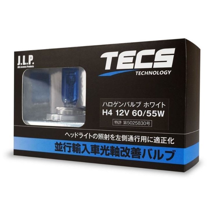 TECS H4バルブ 60/55W ホワイトバルブ 並行輸入車専用 車検対策 ヘッド