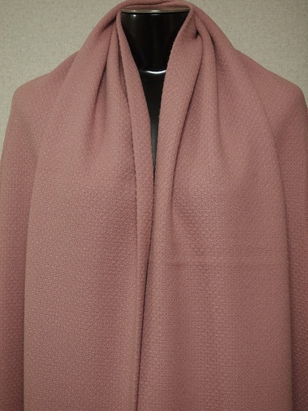 ウール100%　生地　布地　150cm×250cm 　サーモンピンク　裏地付き