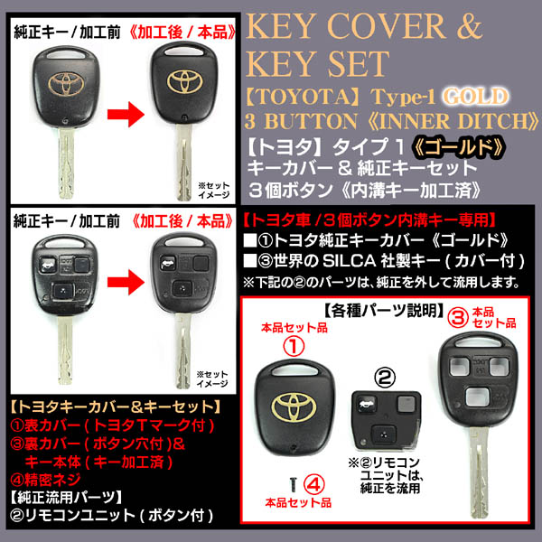 100系ランドクルーザー ゴールド タイプ1 トヨタキーカバー