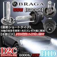 5【ekスポーツ】《55W/6000K》D2C[D2R・D2S共用]タイプ2【2個セット】純正交換HIDバルブ/バーナー12Ｖ/24Ｖ共用/ブラガ|Ｄ２Ｃバーナー[D2S・D2R共用]純正交換用|■H