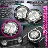 タイプ1AB/2P[AMGアップルφ29mm/2個]ブラック&メッキ[メルセデスベンツ/アルミ3Dエンブレム/両面テープ付]コントロールノブ バッジ/ブラガ