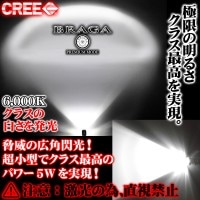 T10/5W ポジション/スモールランプCREE製LEDプロジェクターバルブ【ホワイト/白】10Wクラスの光《2個》ブラガ