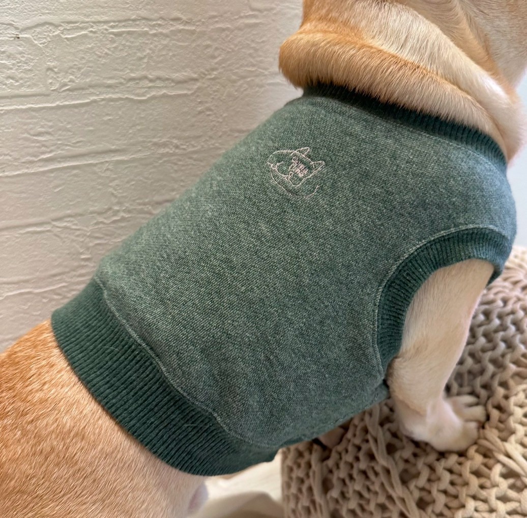 明日は一緒にどこ行く?クロップドスウェット【メランジ・モスグリーン】