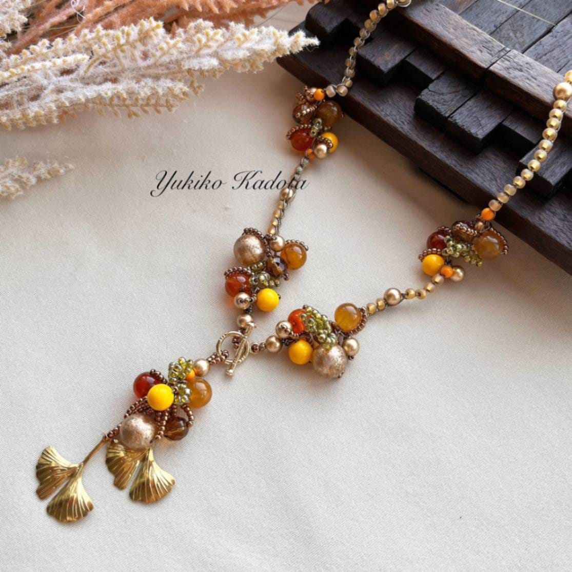 鎖編みで編むギンコーリーブズ