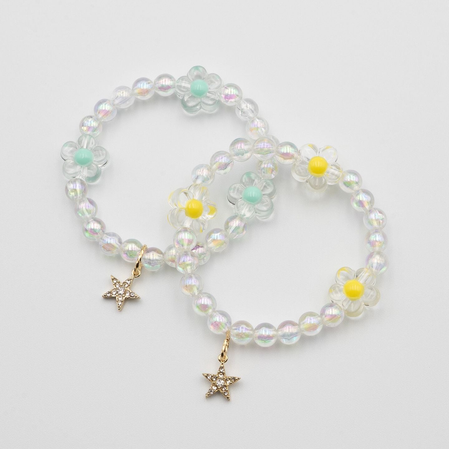 お花のブレスレット／クリア（2個セット）