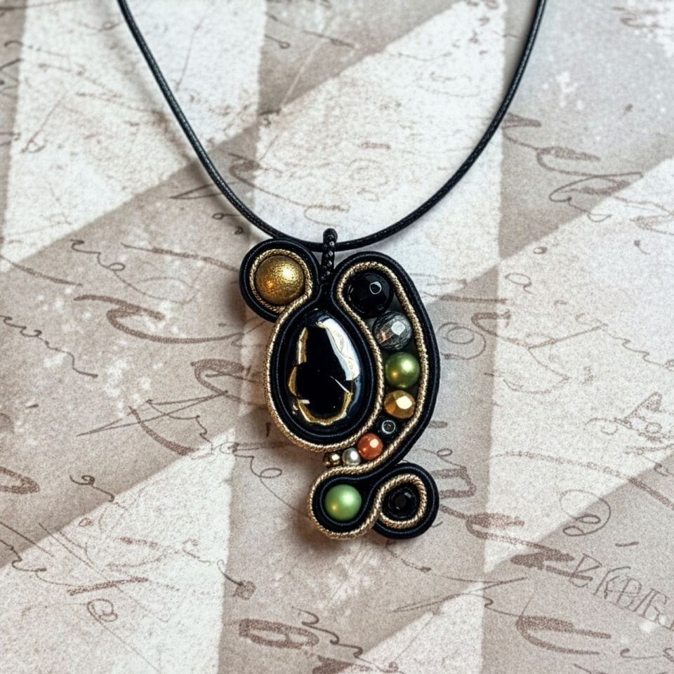 アシンメトリーのペンダント/黒