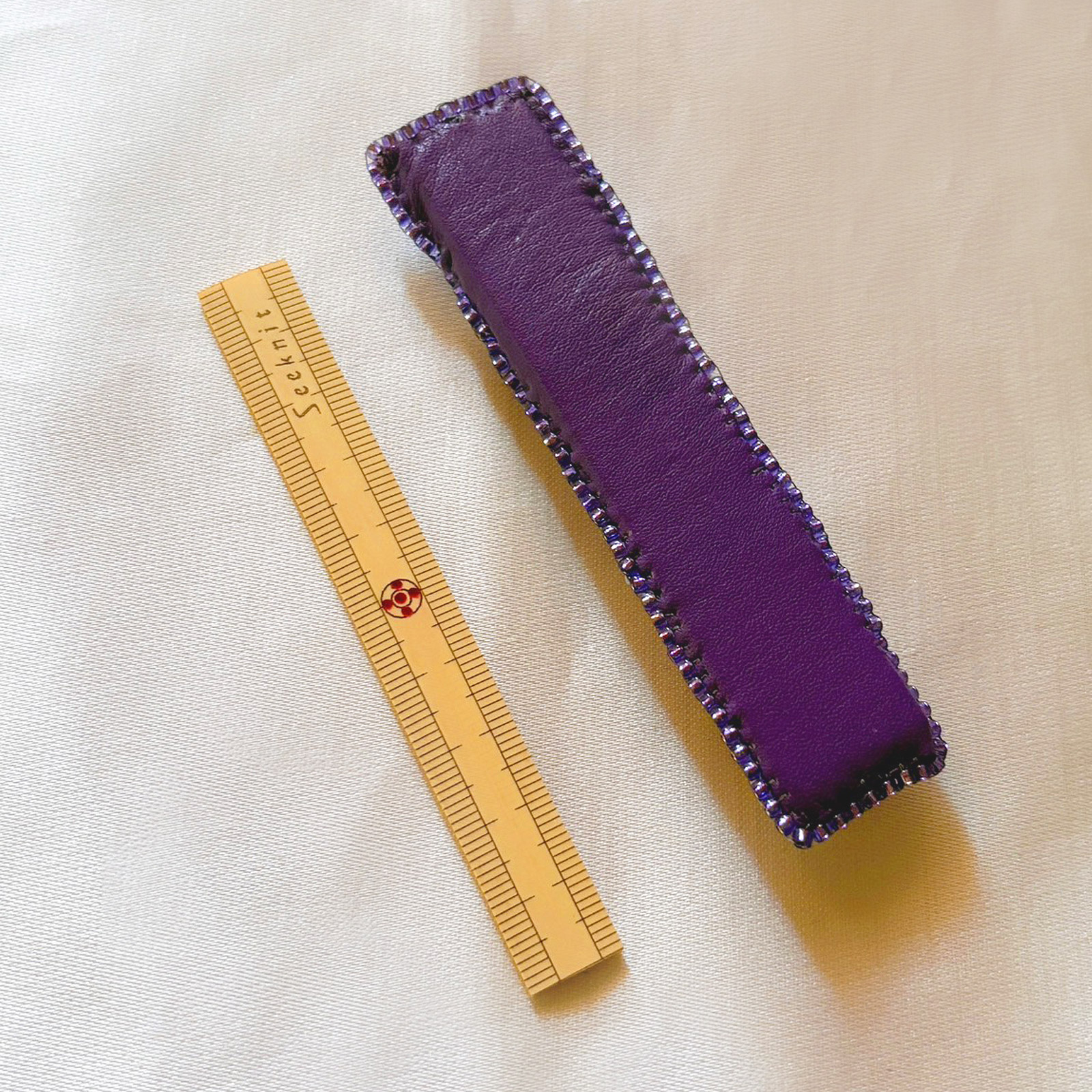 ビーズ刺繍で作るてふてふ＊竹尺ケース（浅紫）