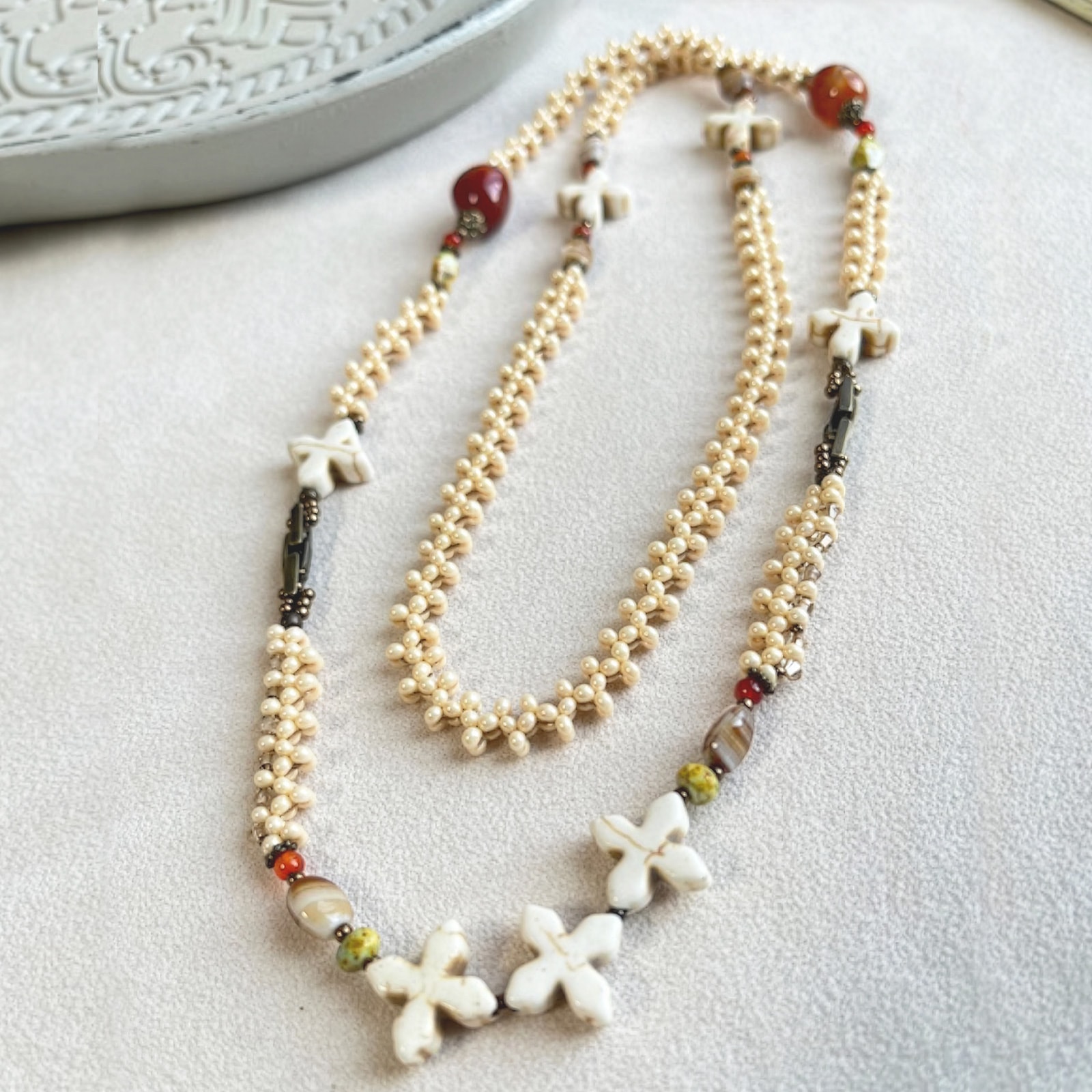 ステッチで作るネックレス&ブレスレット~日溜まり~