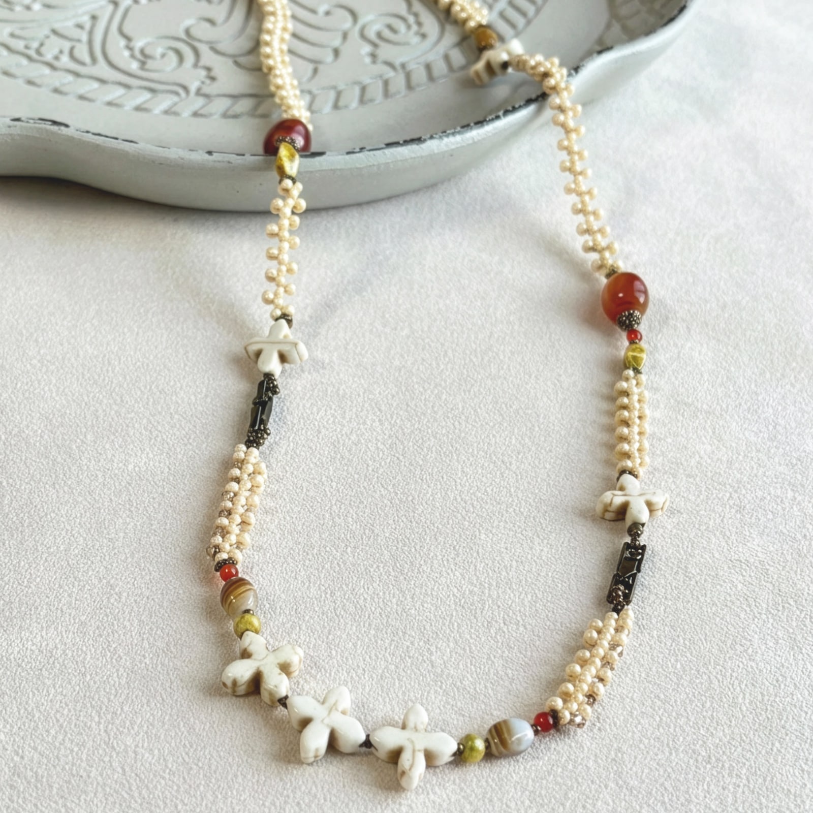 ステッチで作るネックレス&ブレスレット~日溜まり~