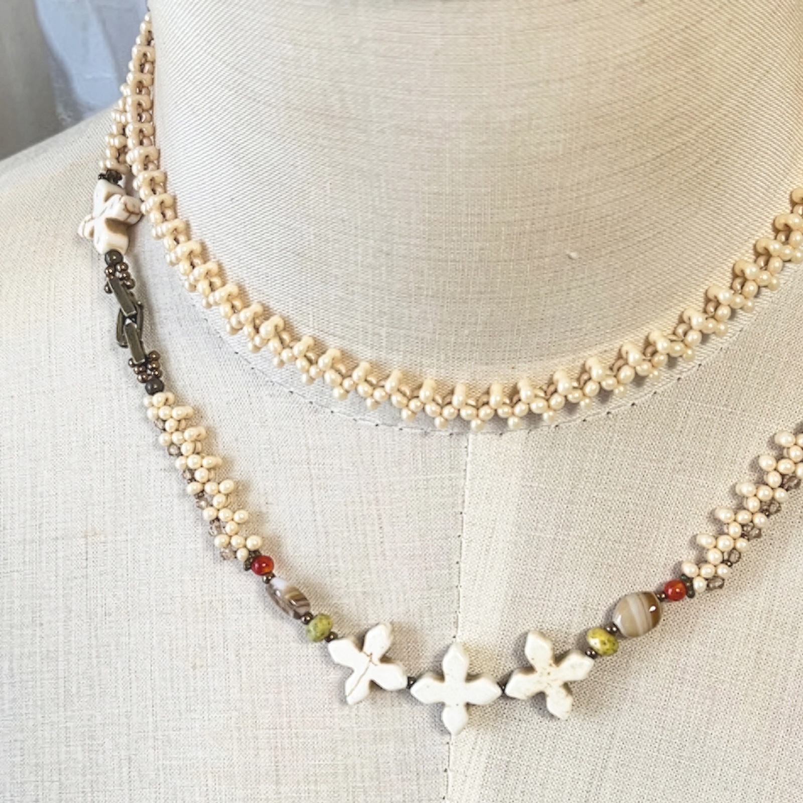 ステッチで作るネックレス&ブレスレット~日溜まり~