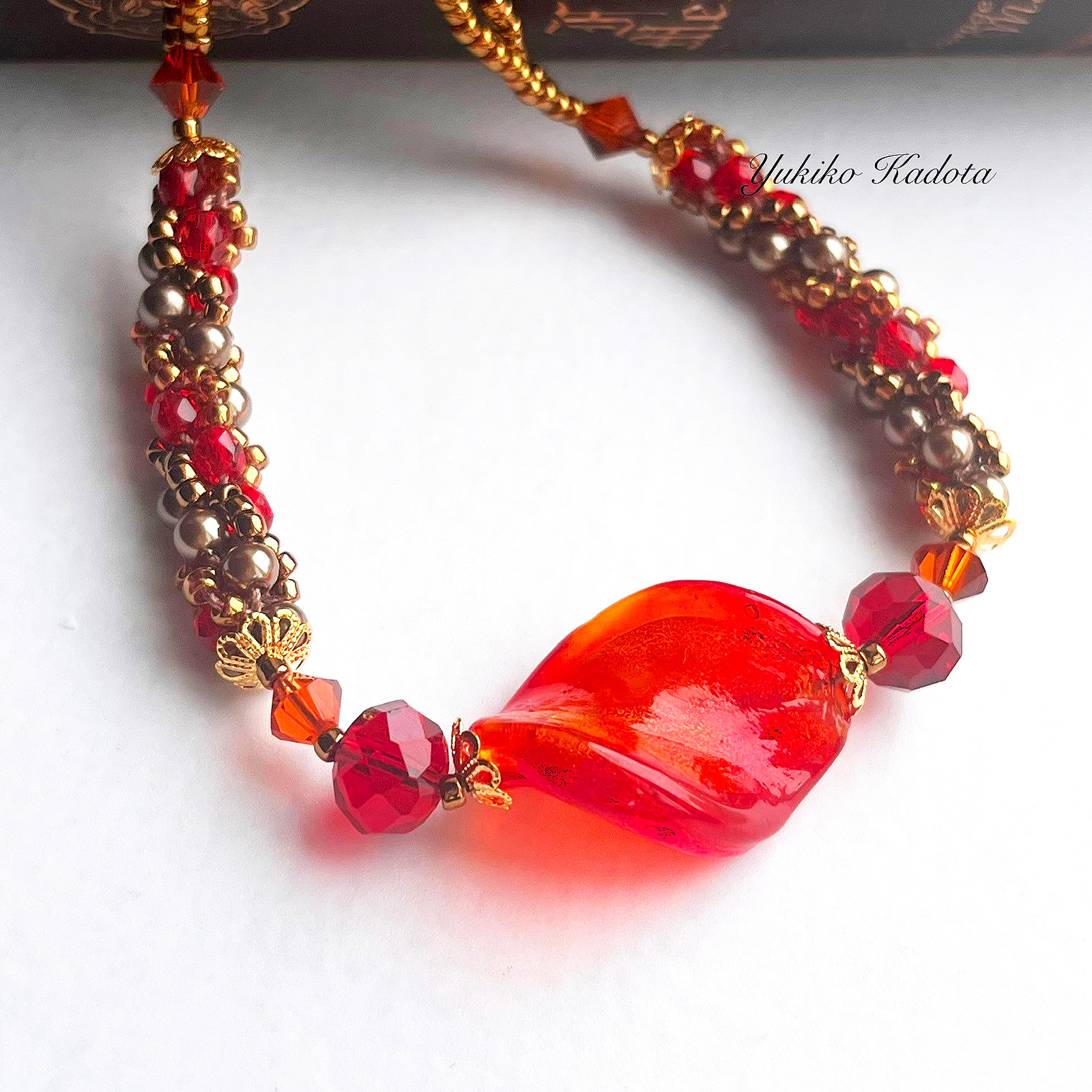 基本の2パターンペレンクロッシェで編むトーション レッド