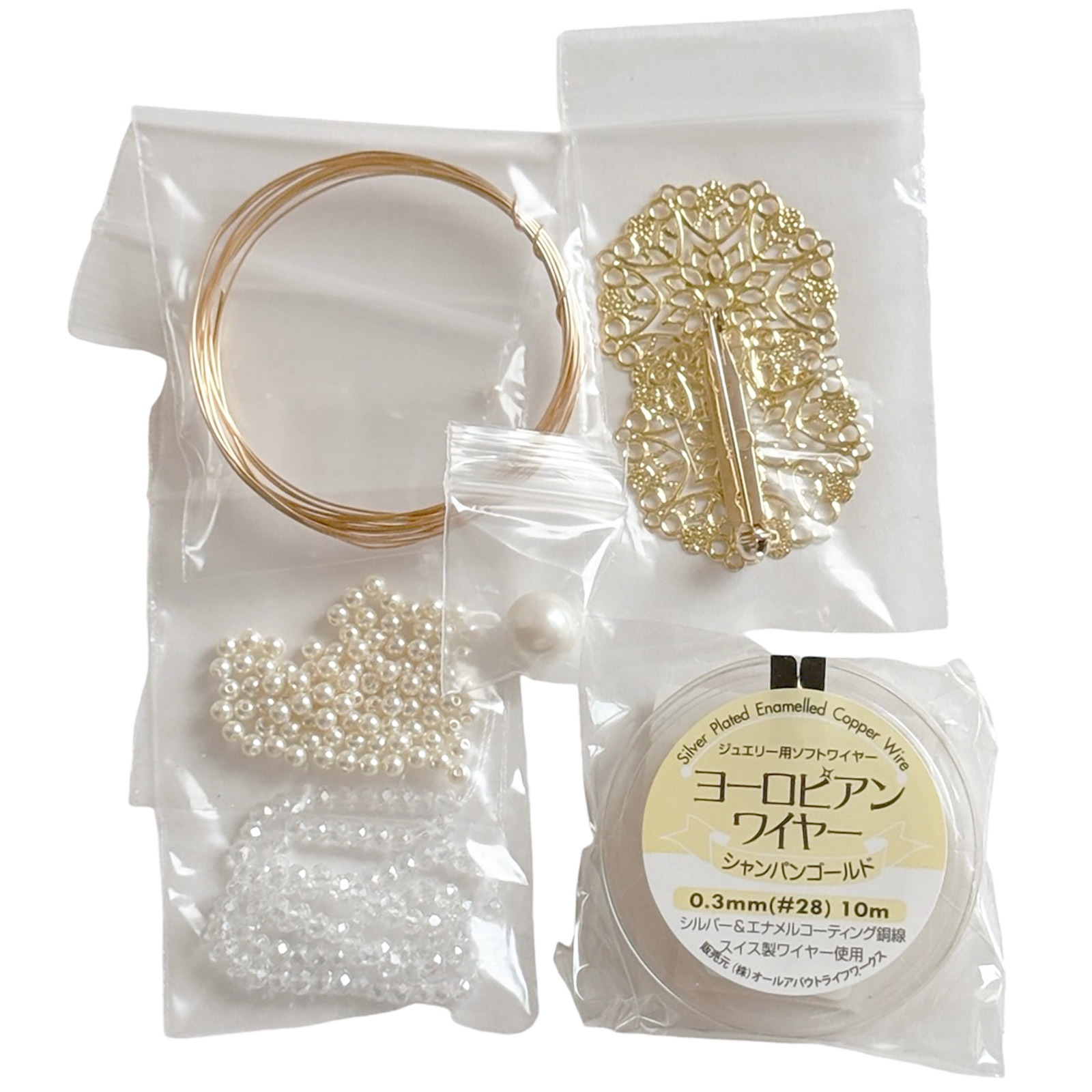 ワイヤーワークで作るキラキラブローチSnow Crystal Flower