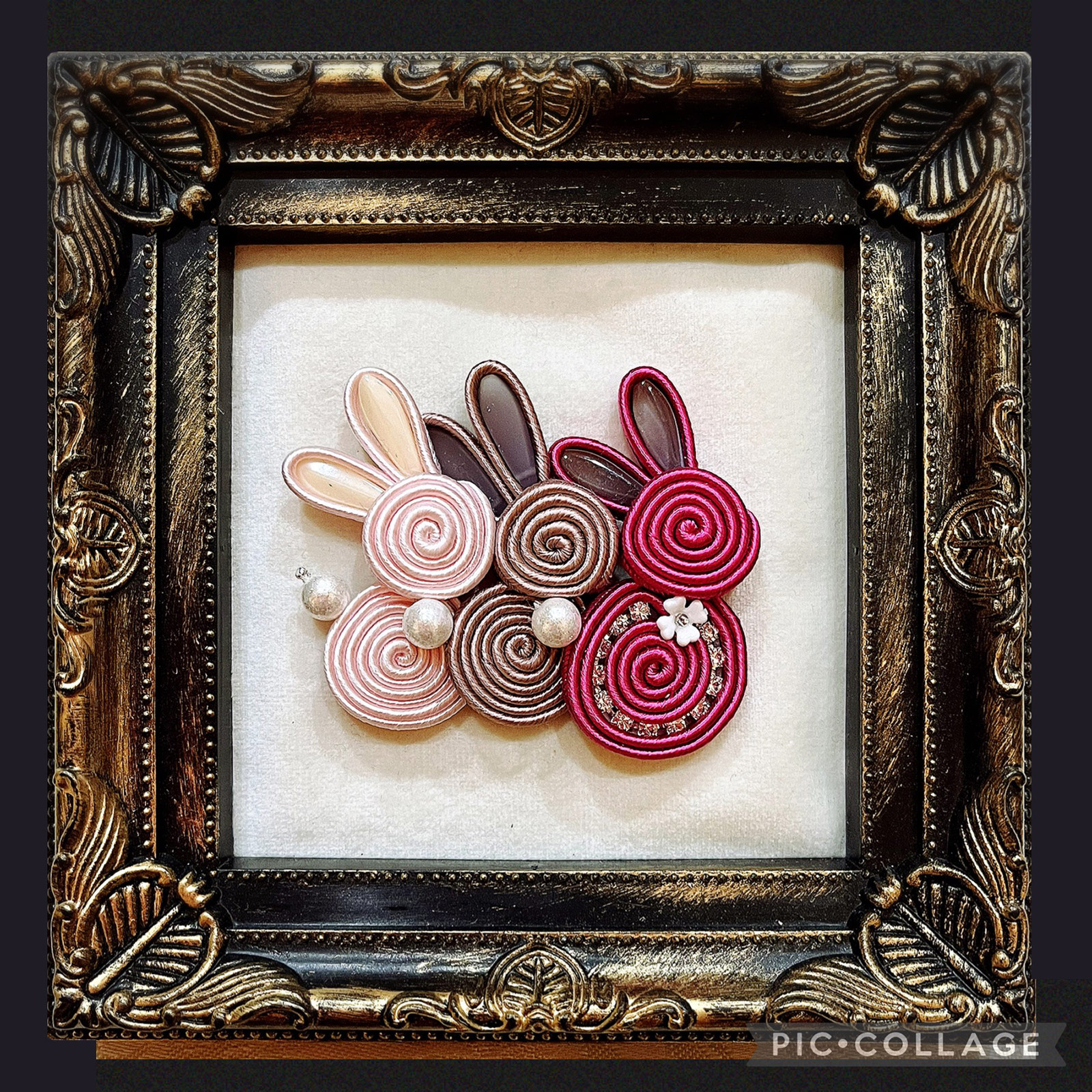 ソウタシエブローチ～トリプルウサギ～ 黒