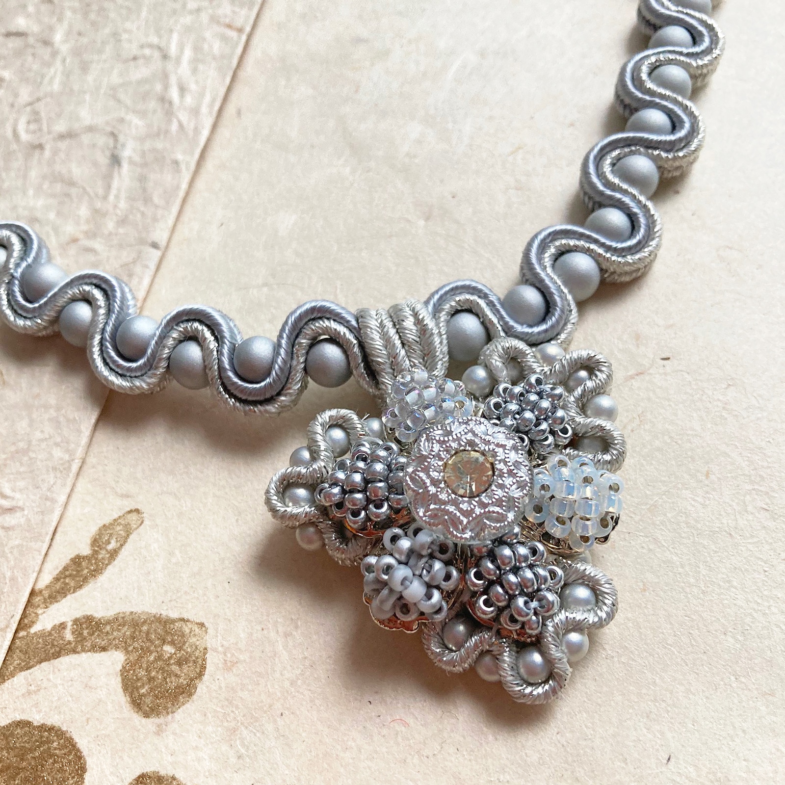 OneGlass Vintagebuttonネックレス