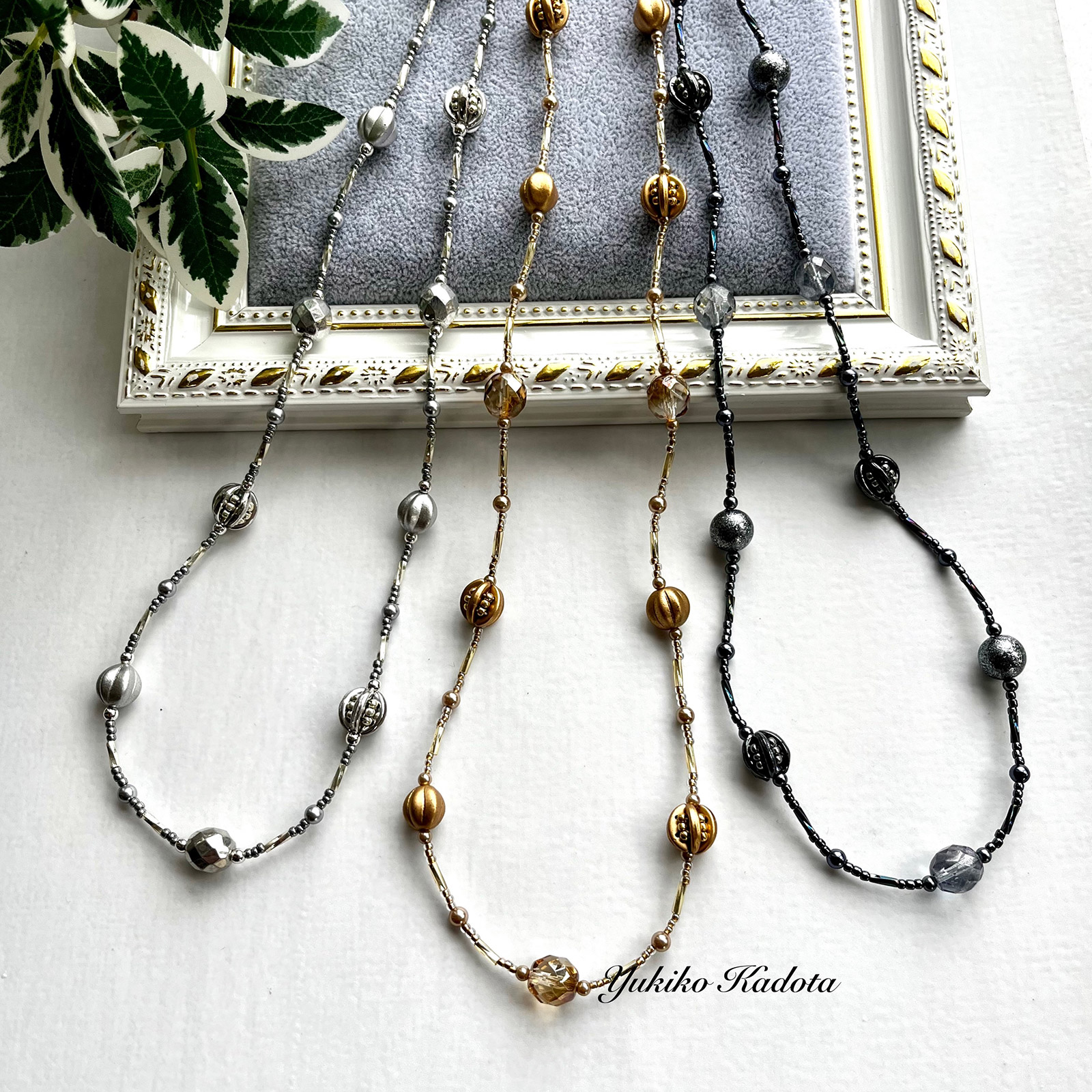 マルチホールビーズで作るポンプーン ガンメタ