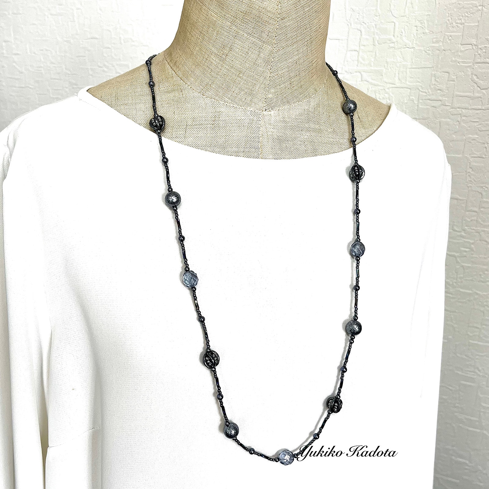 マルチホールビーズで作るポンプーン ガンメタ