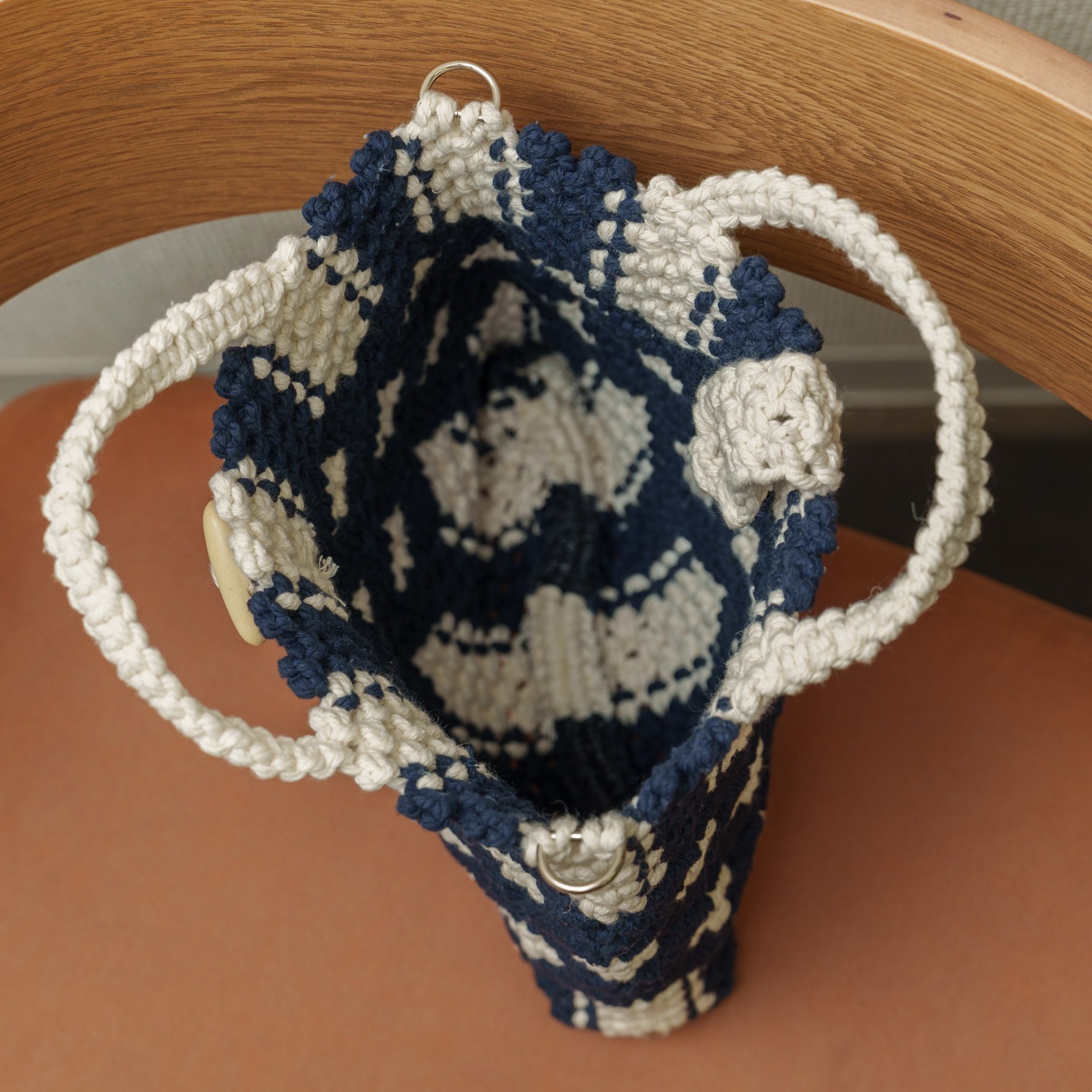 平結びと巻き結びで作るマリンバッグ