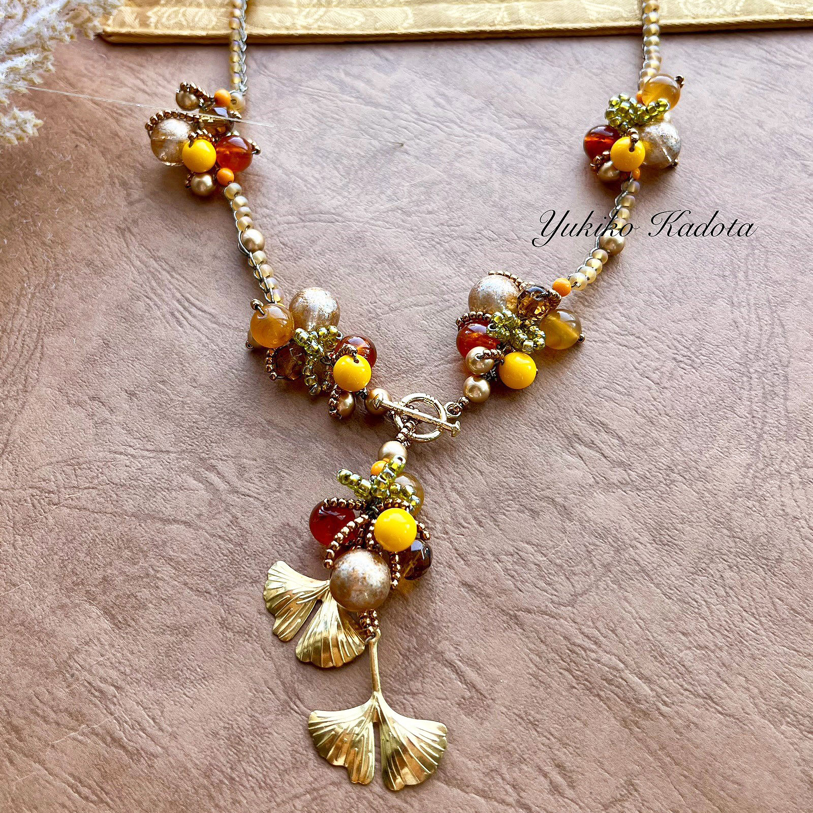 鎖編みで編むギンコーリーブズ