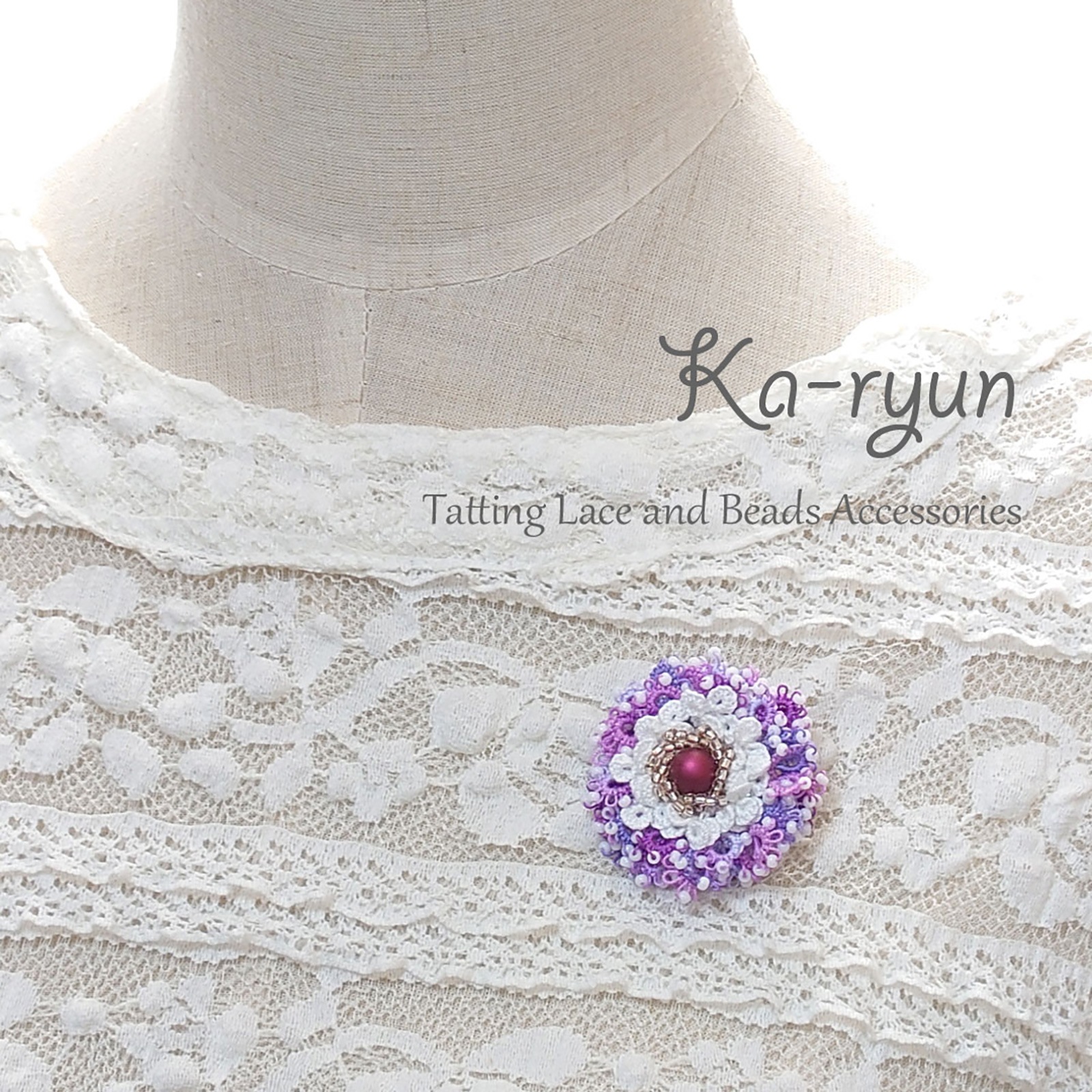 MokuMokuブローチ ネイビー