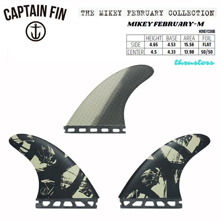 CAPTAIN FIN キャプテンフィン 【 MIKEY FEBRUARY THRUSTER FIN 】【 M 4.65 】CFF2112101 マイキー・フェブラリー THRUSTER FUTURE フューチャー 3本セット 日本正規品 送料無料!!