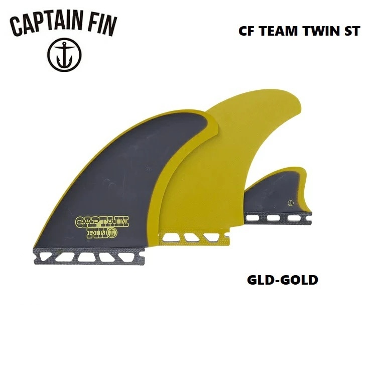 CAPTAIN FIN キャプテンフィン 【 CF TEAM TWIN 】【 GLD-GOLD 】Mサイズ 2+1 【 SINGLE TAB 】 FUTURES フューチャー 3本セット ツイン スタビライザー フィン 日本正規品 送料無料!!