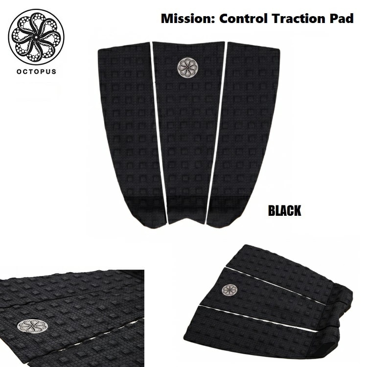 OCTOPUS オクトパス 【 Mission: Control Traction Pad - Black 】 日本正規品　 サーフボードデッキパット デッキパッチ デッキパッド 滑り止め　サーフィン　サーフボード　サーフギア