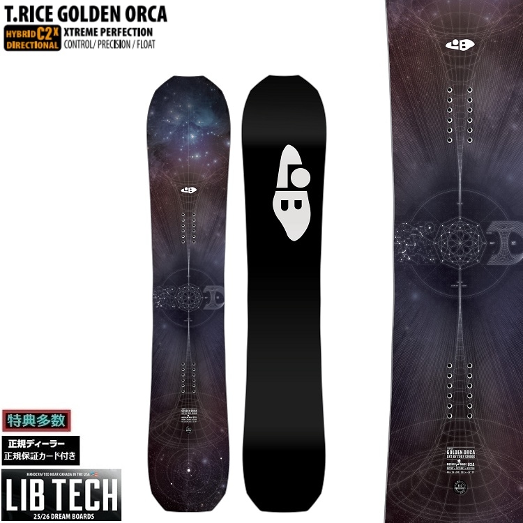 LIBTECH SNOWBOARD 25‐26 T.RICE GOLDEN ORCA(SIZE:155CM) リブテック スノーボード ゴールデンオルカ トラビスライス 全国送料無料 チューン無料 2026