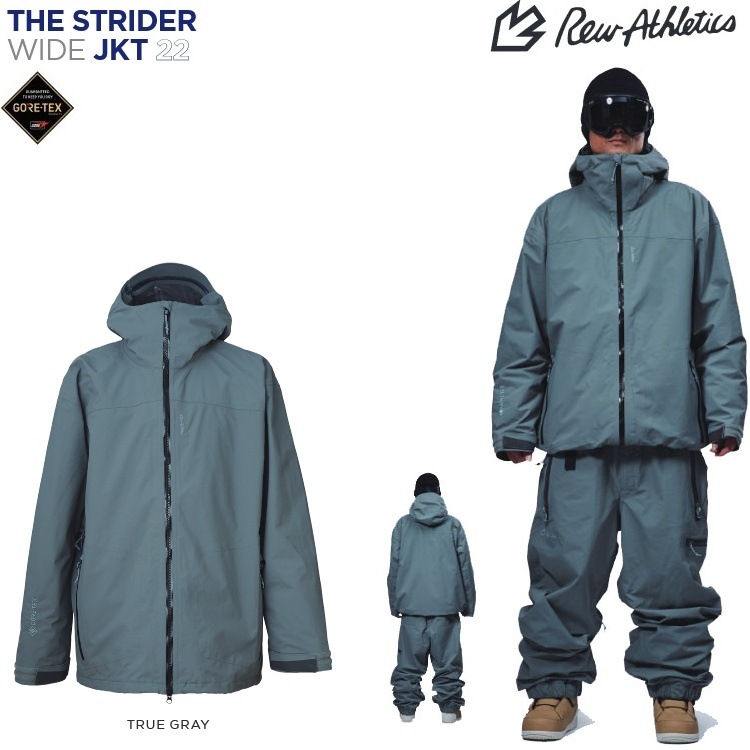 REW THE STRIDER WIDE JKT 【SIZE: L カラーTRUE GRAY】GORE-TEX 25/26 アールイーダブリュー/ストライダー ワイドジャケット ゴアテックス/GORE防水ウェア 2026 REW オーバーサイズ