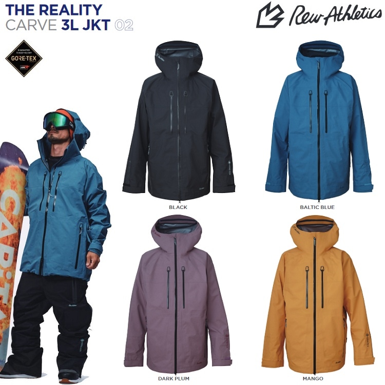 REW REALITY CARVE 3L JACKET GORE-TEX 3レイヤー/ アールイーダブリュー/リアリティカーブ ジャケット 25/26 /ゴアテックス/GORE防水ウェア 2026 REW 送料無料!