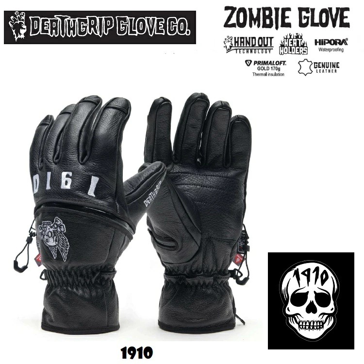 DEATHGRIP GLOVE CO デスグリップグローブ 25-26 / 1910 Zombie Glove / HAND OUT ハンドアウト レザーグローブ スノーボードグローブ 防水グローブ ボードグローブ 2026