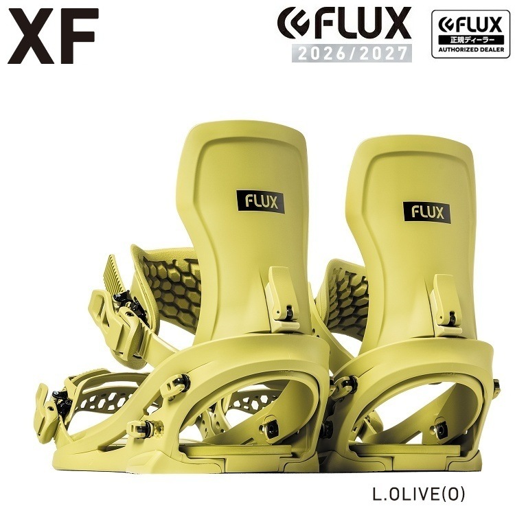 FLUX BINDING XF (L.OLIVE) フラックス エックスエフ JAPAN BLAND 26-27 FLUX日本正規品 保証書付 軽量バインディング 2027 送料無料【予約商品 2026年11月発送予定】