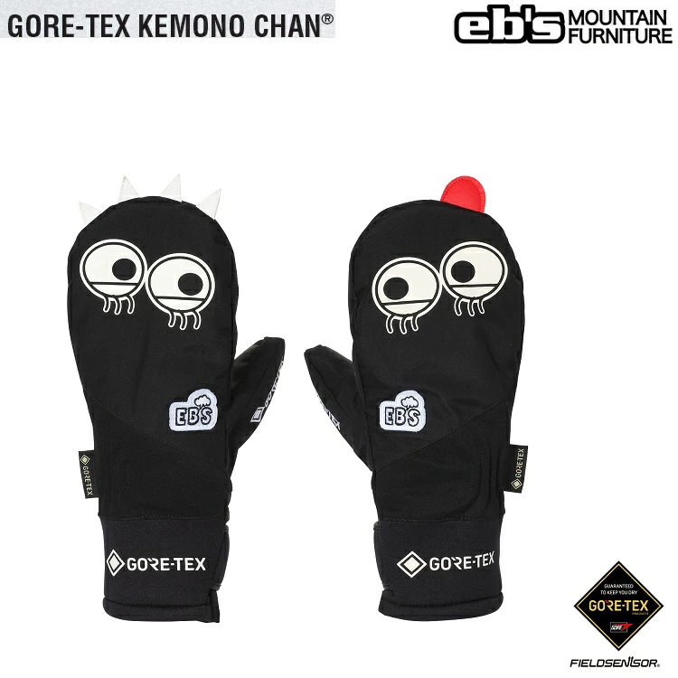 eb's/エビス　KEMONO CHAN GORE-TEX 　BLACK / ケモノチャン ゴアテックス　 ABEAM特別価格/Eb's/エビス　グローブ/スノーボード用　ゴアグローブ/2027　#4600015【予約商品2026年11月納品】