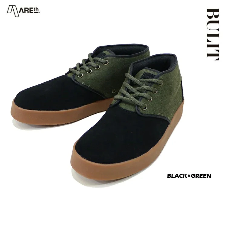 AREth アース BULIT ブリット カラー:BLACK×GREEN サイズ:9.5インチ(27.5cm) スニーカー アースフットウエア ヘンプ HEMP チャッカブーツ AREth日本正規品
