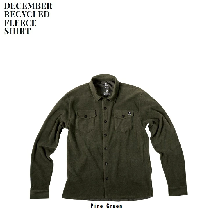 JONES SNOWBOARD DECEMBER RECYCLED FLEECE SHIRT　ジョーンズ　ディセンバー・リサイクルド・フリースシャツ　〈COLOR:Pine Green  SIZE:L)　フリースジャケット