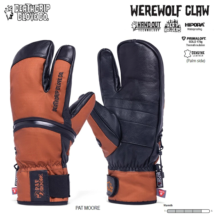 DEATHGRIP GLOVE CO　デスグリップグローブ 26-27 / Werewolf Claw　カラー: Pat Moore / パットムーア　シグネチャー　HAND OUT ハンドアウト　レザー　スノーボードグローブ　防水グローブ ボードグローブ　2027