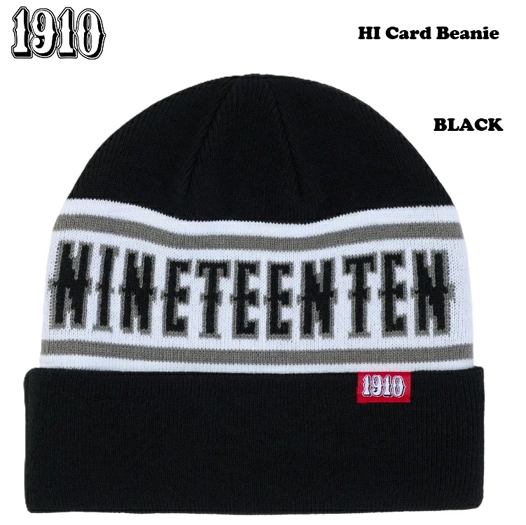 1910 NINETEEN TEN ナインティーン・テン HI Card Beanie (BLACK) ビーニー ニット帽 ジェイミー＆スコフ 国内正規商品 2026F/W