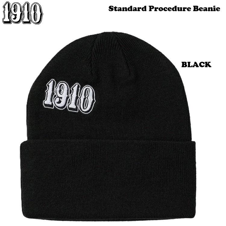 1910 NINETEEN TEN ナインティーン・テン Standard Procedure Beanie (BLACK) ビーニー ニット帽 ジェイミー＆スコフ 国内正規商品 2026F/W