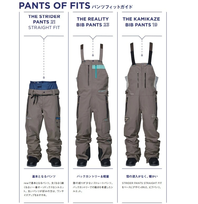 REW KAMIKAZE BIBPANTS19 GORE-TEX /2レイヤー アールイーダブリュー/カミカゼ ビブパンツ 25/26 /GORE-TEX 2026 REW 送料無料!